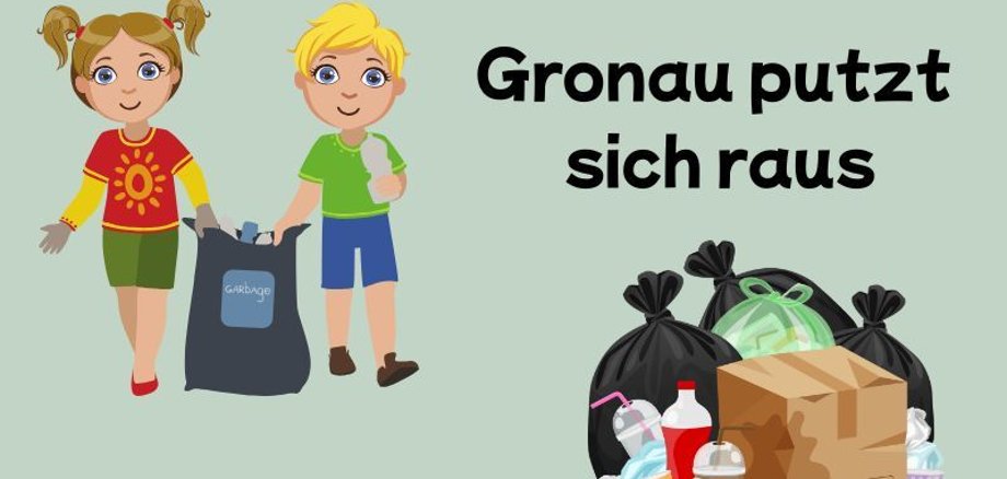 Kresba dětí sbírajících odpadky.