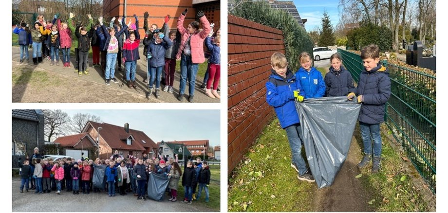 The hardworking trash collectors present their spoils.