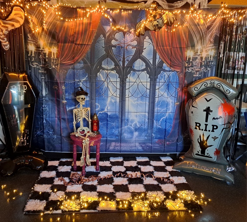 Spooky decorations were a must at the party.