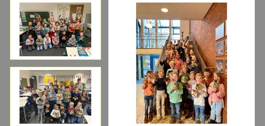 Barna i de tre første klassene er glade for påskekurvene sine.